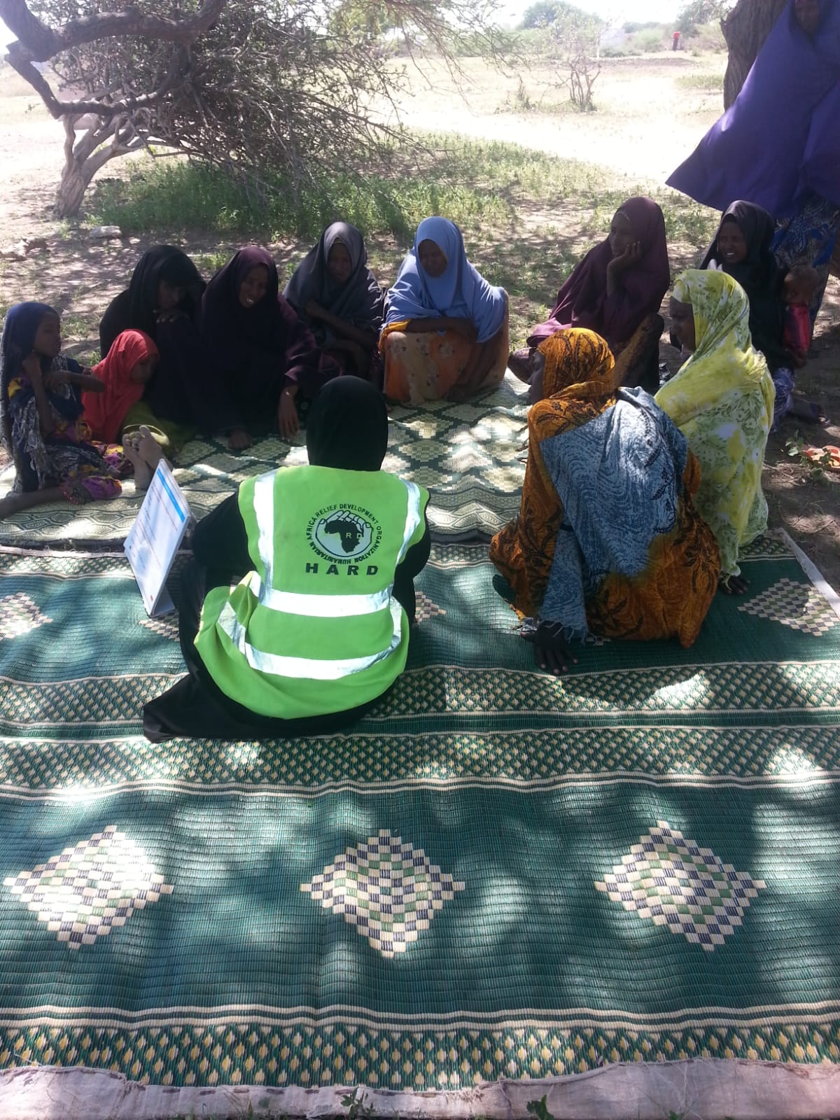 Community members gathered outdoors